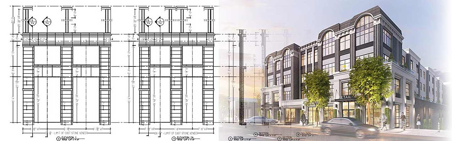 Cast Stone Shop Drawings with cut tickets and setting drawings