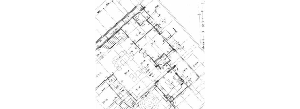 Architectural drafting of scanned old floorplan in AutoCAD