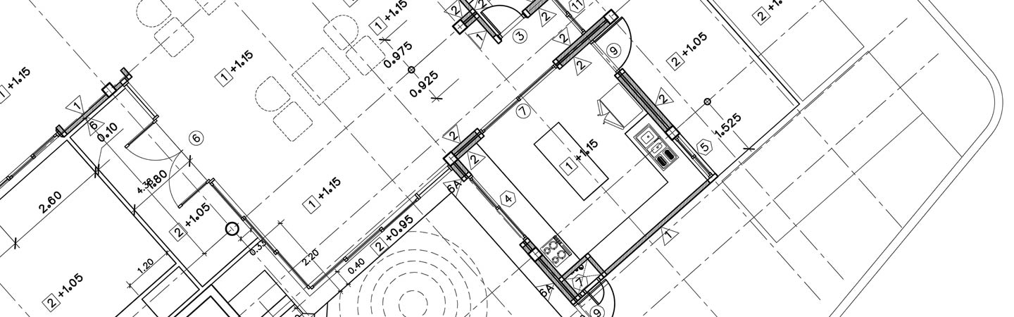 Architectural drafting of scanned old floorplan in AutoCAD