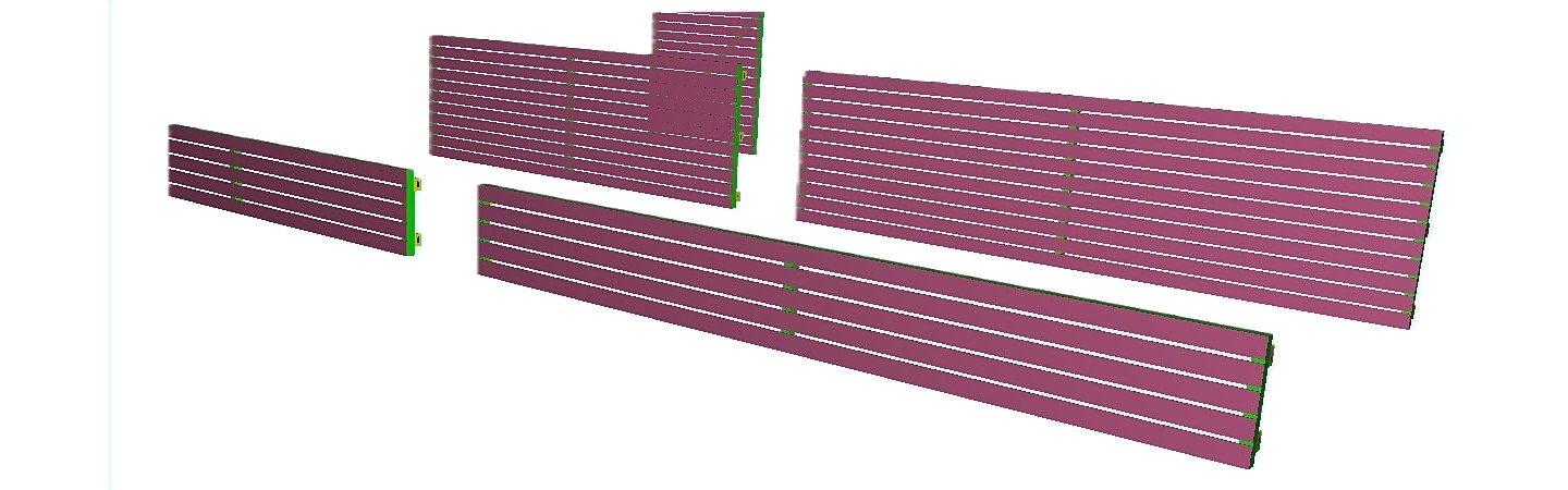 Slated aluminum fence sections shop drawings