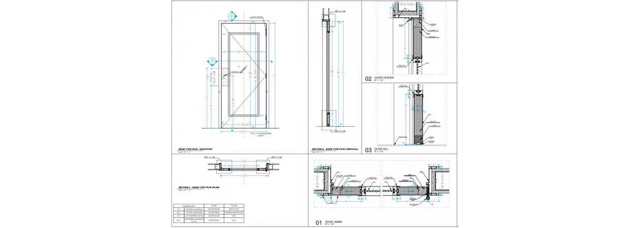 Interior Doors Shop Drawings With Hardware Schedule