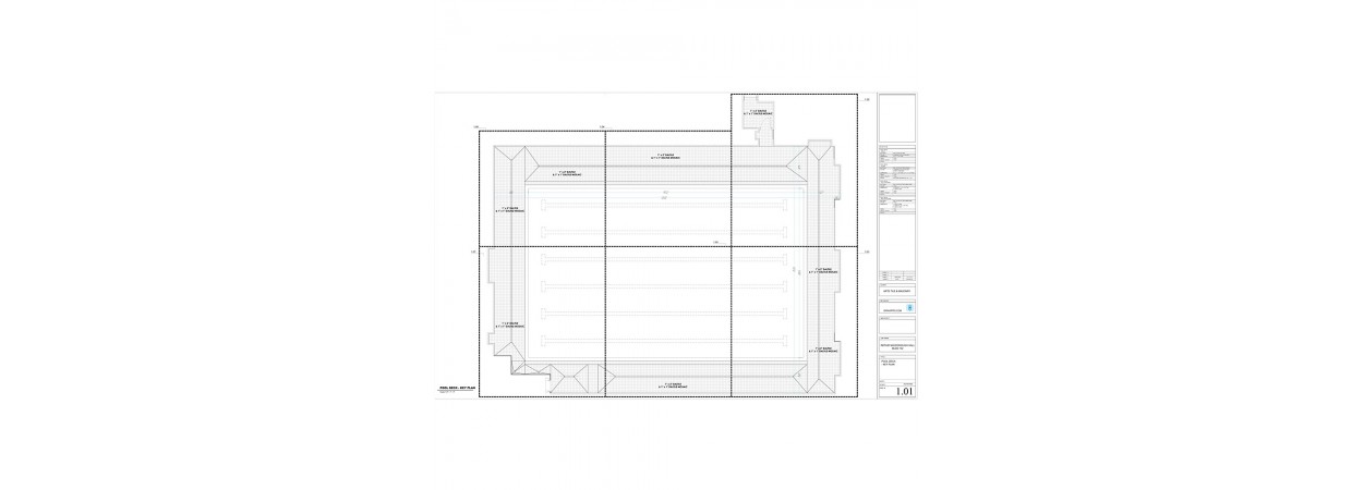 Pool deck with built up base, Mosaic floor and wall tile shop drawings