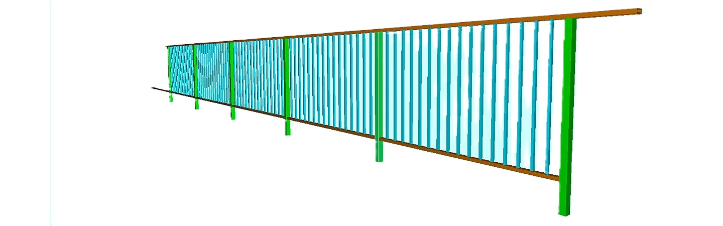 Shop drawings for aluminum railing with handrail.