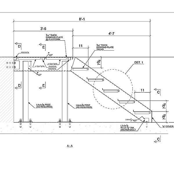 I need simple metal stairs shop drawings for permit.