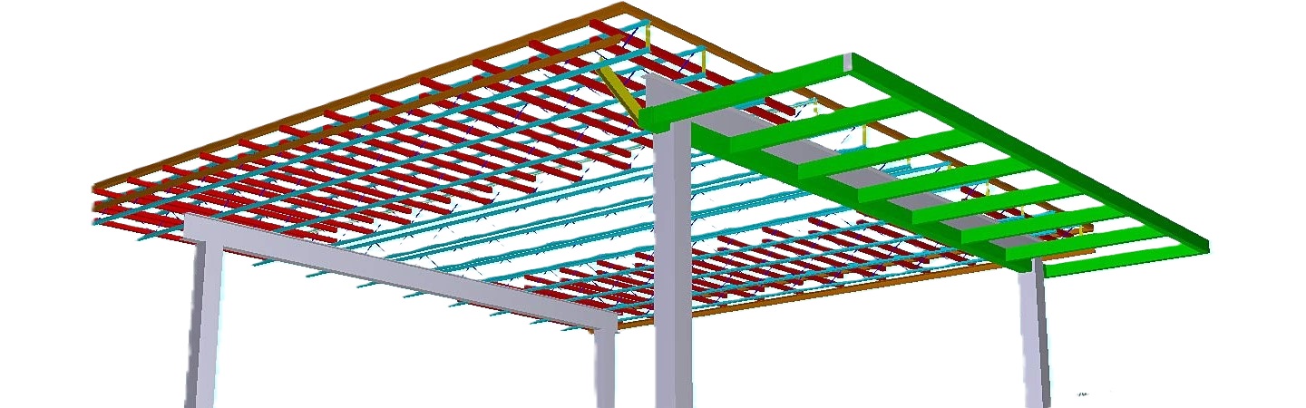 Structural steel shop drawings for hotel carport.