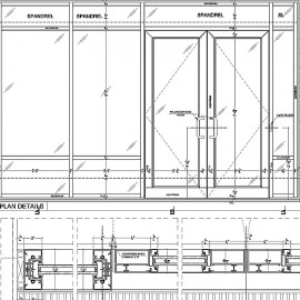 Slated aluminum fence sections shop drawings