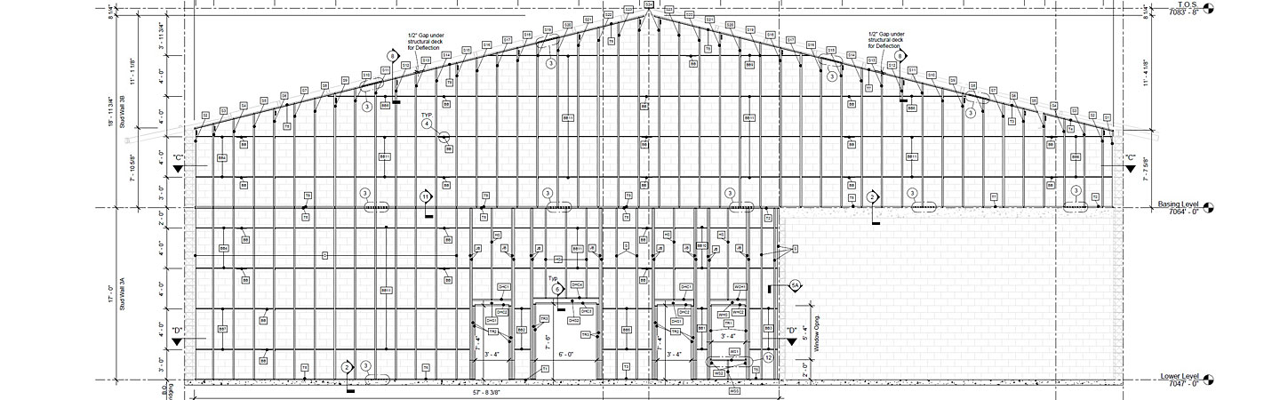 Metal stud shop drawings for walls