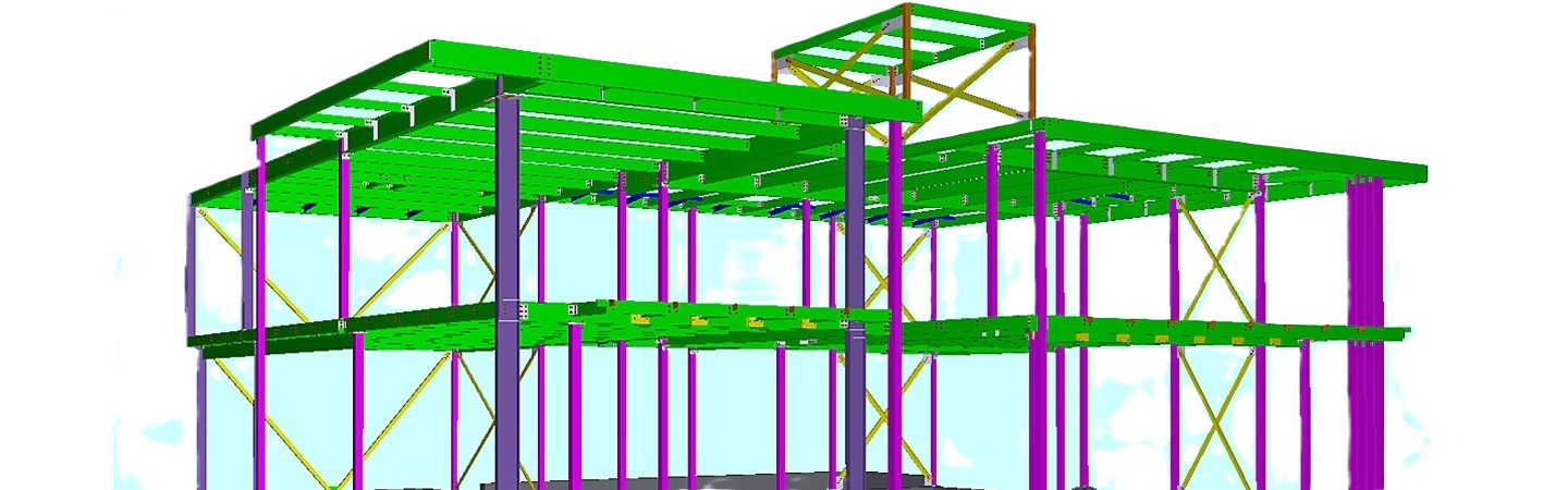 Structural Steel and Decking Shop Drawings with 3D Model and Data for Fabrication.