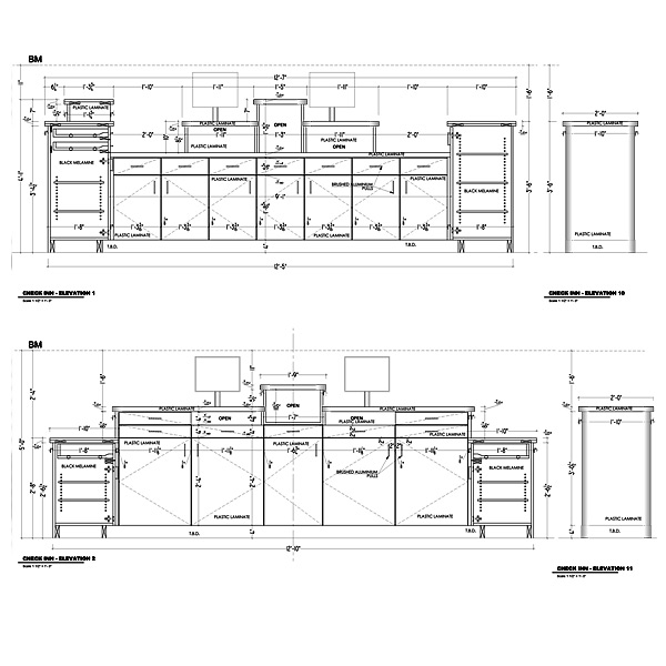 Shop Drawings for Bar Restaurant (simplified)