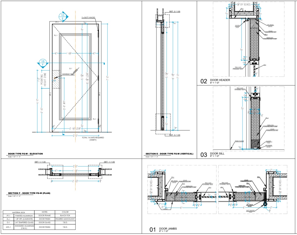 Interior Doors Shop Drawings With Hardware Schedule